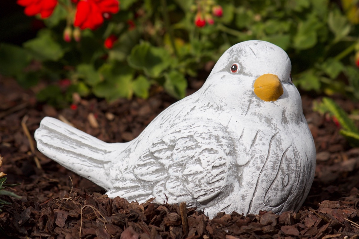 Steinfigur 2 Vögel im Set Steinguss Vogel Gartenfigur frostfest