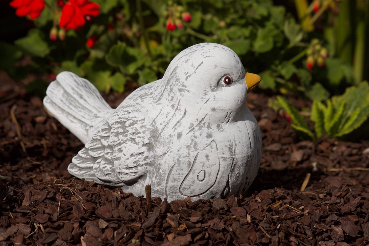 Steinfigur 2 Vögel im Set Steinguss Vogel Gartenfigur frostfest
