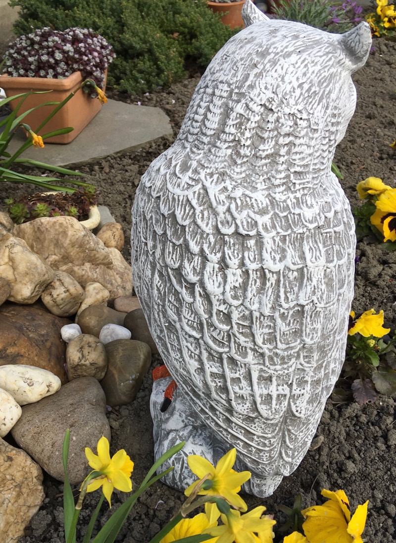 Steinfigur Uhu Eule Kauz frostfest groß wetterfest Gartenfigur Stein