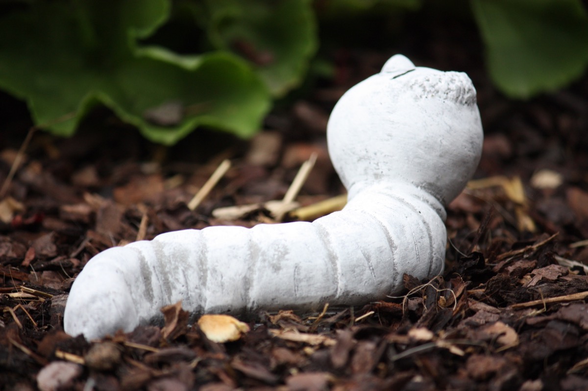 Steinfigur Wurm Regenwurm Walter frostfest wetterfest Gartenfigur Steinguss