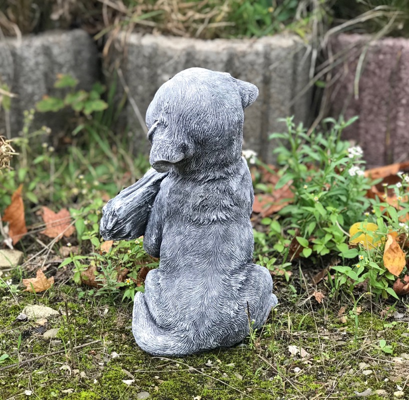 Steinfigur Hund frostfest wetterfest Steinguss Deko Gartenfigur