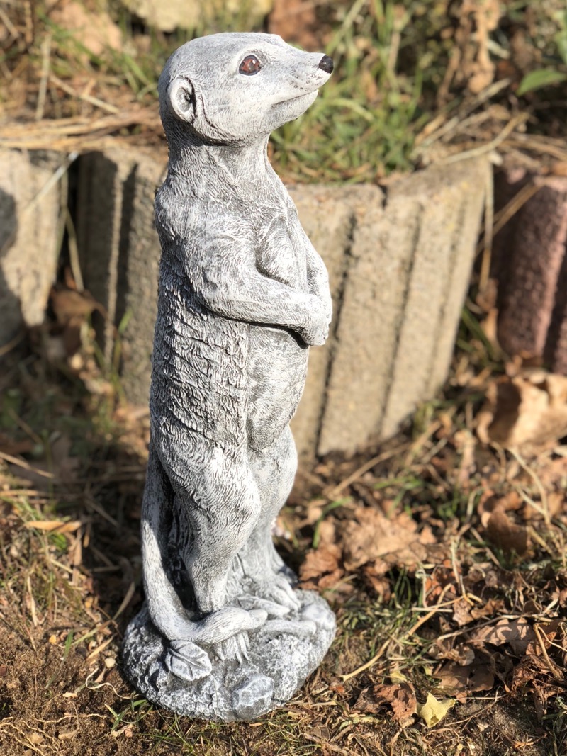Steinfigur Erdmännchen stehend Gartenfigur Steinfiguren wetterfest