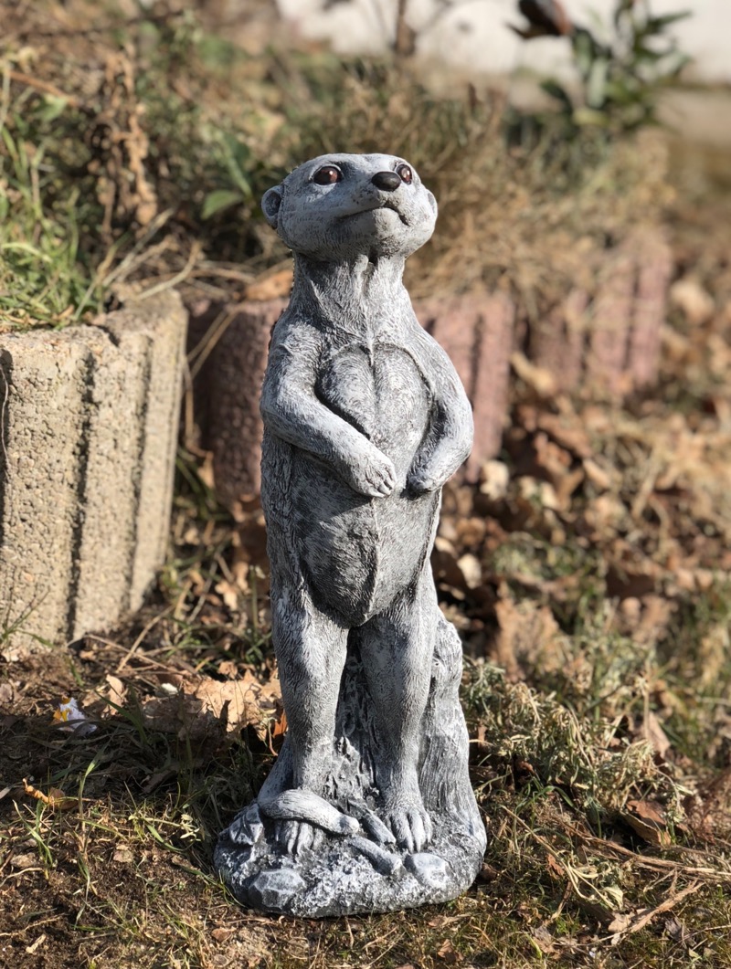 Steinfigur Erdmännchen stehend Gartenfigur Steinfiguren wetterfest