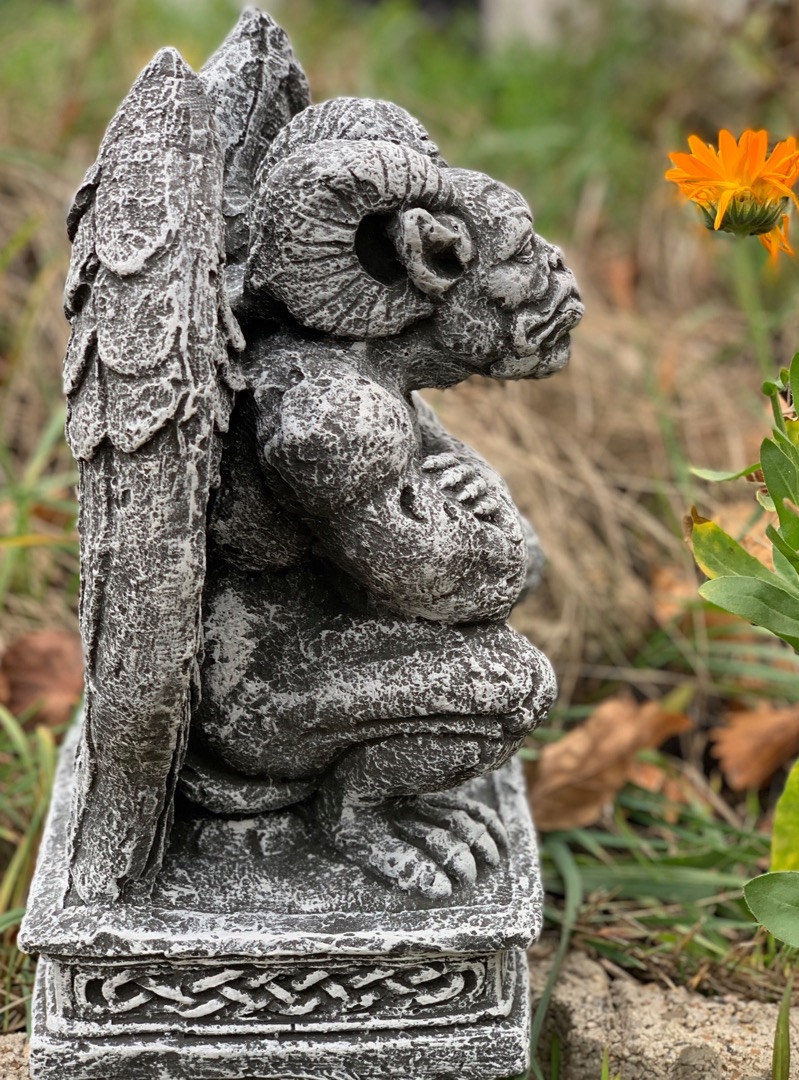 3er Set Garten-Gargoyles Aus Steinguss – Frostfest Bis -30°C, Handgearbeitet In Deutschland
